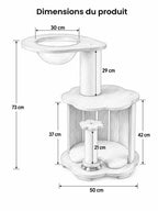 Dimensions de l’arbre à chat bois Astralia 73 cm compact avec capsule