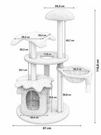 Dimensions de l’arbre à chat burger Burgella 117 cm avec diamètre au sol 60 cm