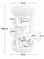 Dimensions de l’arbre à chat burger Burgino 106 cm compact et multi-niveaux