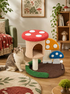 Arbre à chat champignon Mycora installé en intérieur pour chaton ou petit chat