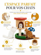 Niche champignon de l’arbre à chat Mycora pour offrir un refuge cosy au chat