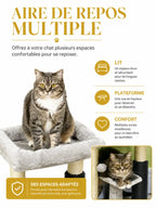 Lit et plateforme de repos du petit arbre à chat compact Velouria
