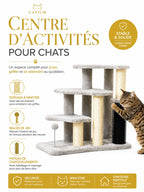 Poteaux en sisal, balles et colonne de toilettage de l'arbre à chat Gradélia