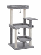 Arbre à chat gris 110 cm Escalys avec paliers et lit surélevé