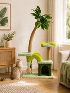 Arbre à chat manguier Lianésia installé dans un salon avec un chat