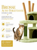 Brosse auto-toilettante intégrée au grand arbre à chat Canoporia