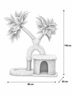 Dimensions de l’arbre à chat Mangoria : 80 cm de largeur, 30 cm de profondeur et 118 cm de hauteur.