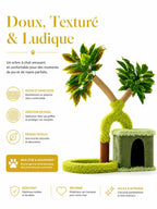 Peluche douce, sisal et feuillage de l'arbre à chat Mangoria