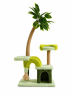 Arbre à chat manguier vert Lianésia 125 cm avec niche et perchoir