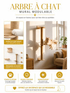 Arbre à chat mural modulable Climoria avec sisal naturel et bois