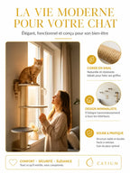 Arbre à chat mural moderne Murania avec corde en sisal et structure murale