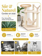 Poteaux en sisal naturel de l’arbre à chat Nidoria pour griffes saines
