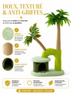 Peluche, sisal naturel et niche de l'arbre à chat Palmélia