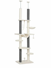 Arbre à Chat Plafond Blanc 225 à 255 cm Ajustable | Célestia