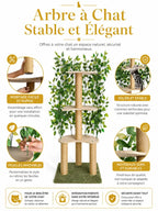 Arbre à chat vert Arborévia avec montage facile, structure stable et feuilles amovibles