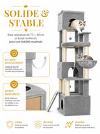Base renforcée et kit anti-bascule de l'arbre à chat XXL Majestoria