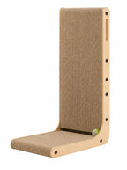 Griffoir chat carton en L Cartelia 68 cm avec surface verticale et balle intégrée