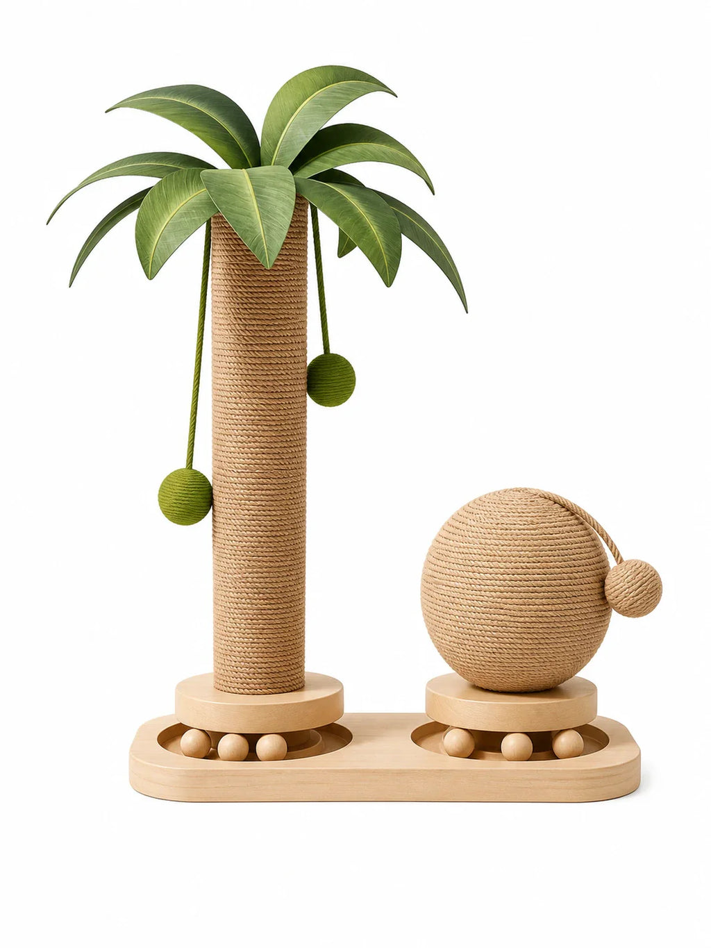 Griffoir chat cocotier Cocopalm 45 cm avec balles suspendues et boule griffoir