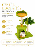 Centre d’activités multiniveaux Palmera pour jeu repos et griffade du chat