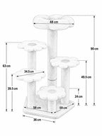Dimensions de l’arbre à chat fleur Floravia 90 cm avec plateformes