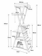 Dimensions de l’arbre à chat XXL Ferrovia 185 cm