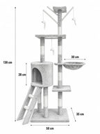 Dimensions du grand arbre à chat gris Cimestria, 50 x 35 x 139 cm