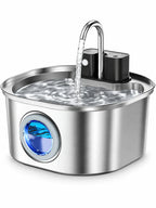 Fontaine à eau sans fil Autonéa en inox 3,2 L avec bec courbé et fenêtre de niveau, sur fond blanc.