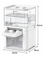 Dimensions de Clarivia : 23 cm de largeur, 18 cm de profondeur et 32,2 cm de hauteur.