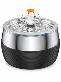 Fontaine à Eau pour Chat en Inox Noire 3 L | Sénévia