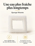 Éponge filtrante amovible de la fontaine Azuréa, à remplacer tous les un à deux mois.