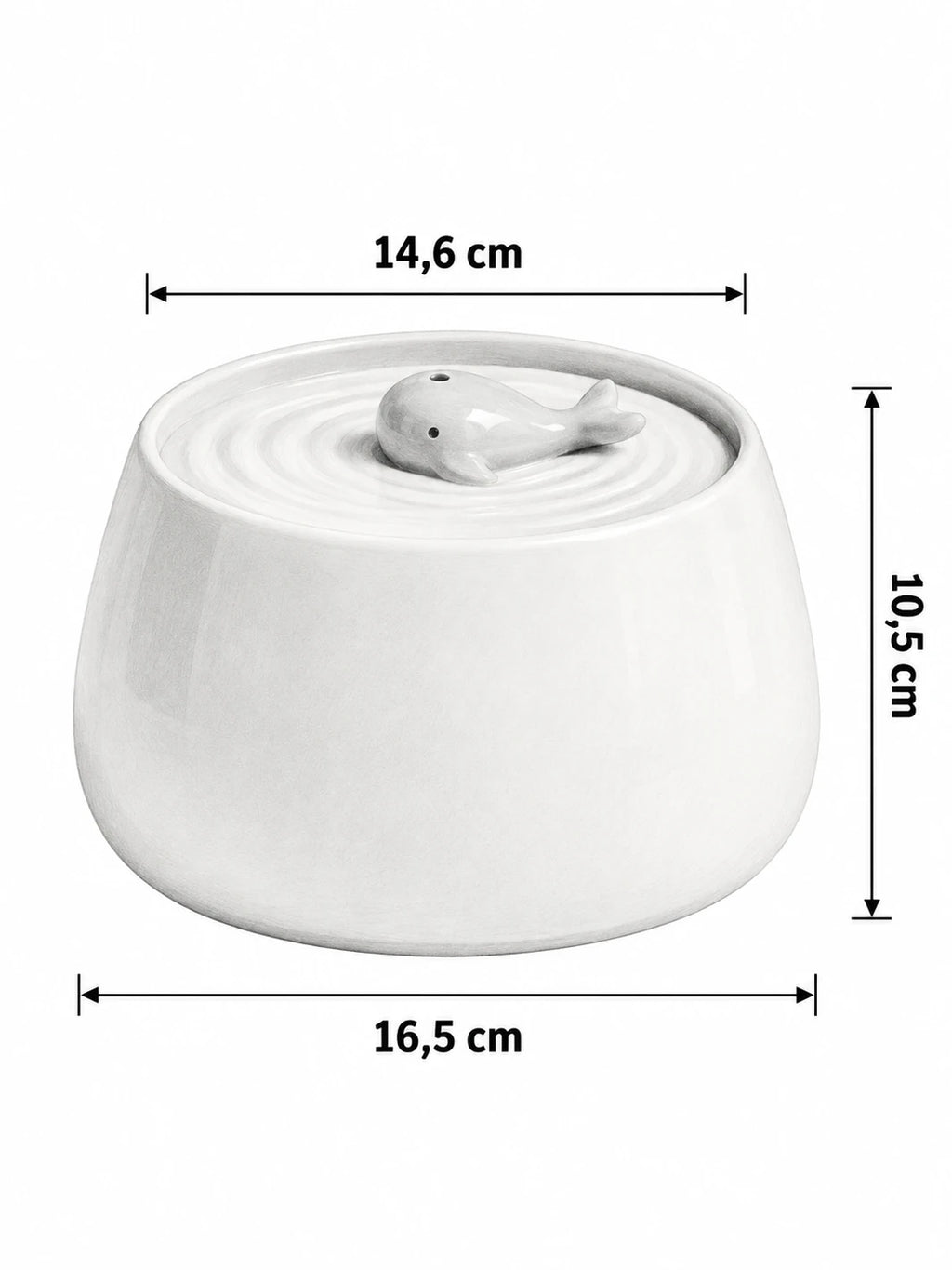 Dimensions de Cérélia : largeur 16,5 cm, diamètre supérieur 14,6 cm et hauteur 10,5 cm.