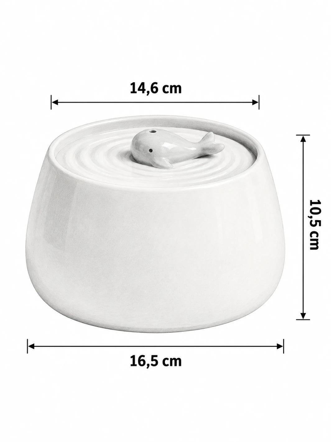 Dimensions de Cérélia : largeur 16,5 cm, diamètre supérieur 14,6 cm et hauteur 10,5 cm.