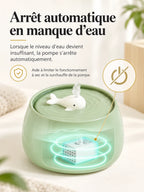 Arrêt automatique de la pompe de Virdora lorsque la quantité d’eau devient insuffisante.