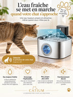 Capteur de la fontaine Quadréa déclenchant l’écoulement à l’approche du chat.
