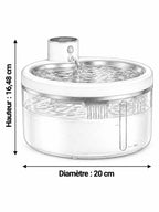 Dimensions de la fontaine Vigéria : 20 cm de diamètre et 16,48 cm de hauteur.