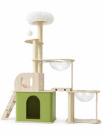 Grand arbre à chat bois Sylvoria 150 cm multi-niveaux pour grimper et observer