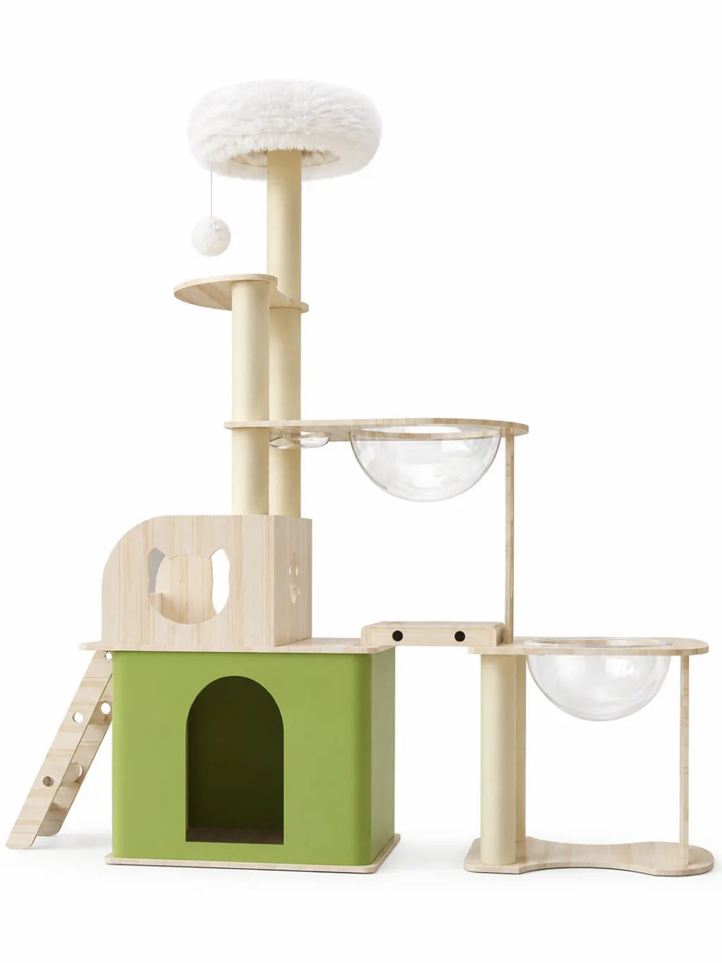 Grand arbre à chat bois Sylvoria 150 cm multi-niveaux pour grimper et observer
