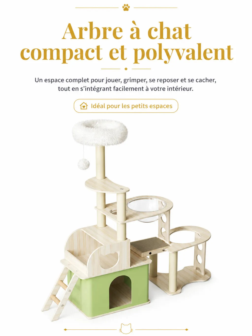 Design bois du grand arbre à chat Sylvoria pour une décoration naturelle
