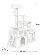 Dimensions du grand arbre à chat bois Sylvoria 150 cm multi-niveaux