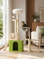 Grand arbre à chat bois Sylvoria installé en intérieur avec structure verticale