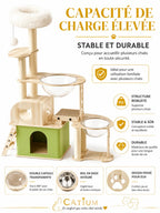 Zone de jeu du grand arbre à chat bois Sylvoria multi-niveaux