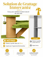 Griffoir sisal du grand arbre à chat champignon vert Sylvaflore pour entretenir les griffes