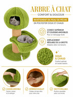 Niche champignon du grand arbre à chat vert Sylvaflore pour dormir ou se cacher