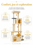 Jouets suspendus du grand arbre à chat poisson Piscali avec balles et plume