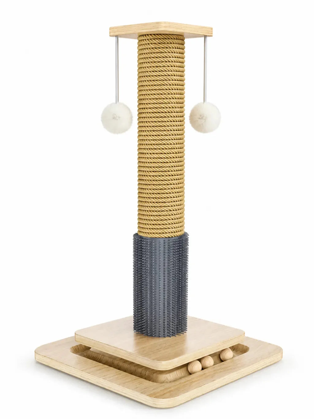 Griffoir pour chat en sisal Griffélis 65,5 cm avec balles et pompons