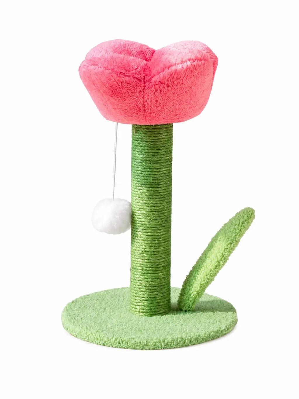 Griffoir chat tulipe rose Roselia 40 cm avec colonne en sisal et base compacte