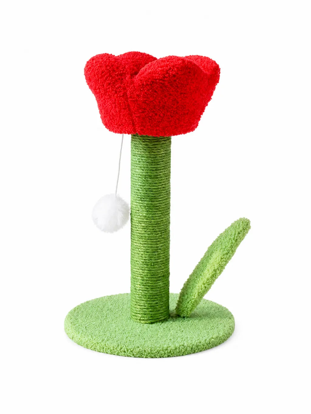 Griffoir chat tulipe rouge Rubelia 40 cm avec colonne en sisal et base compacte