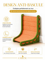 Design anti-bascule du griffoir mural chat Murfelys contre le mur