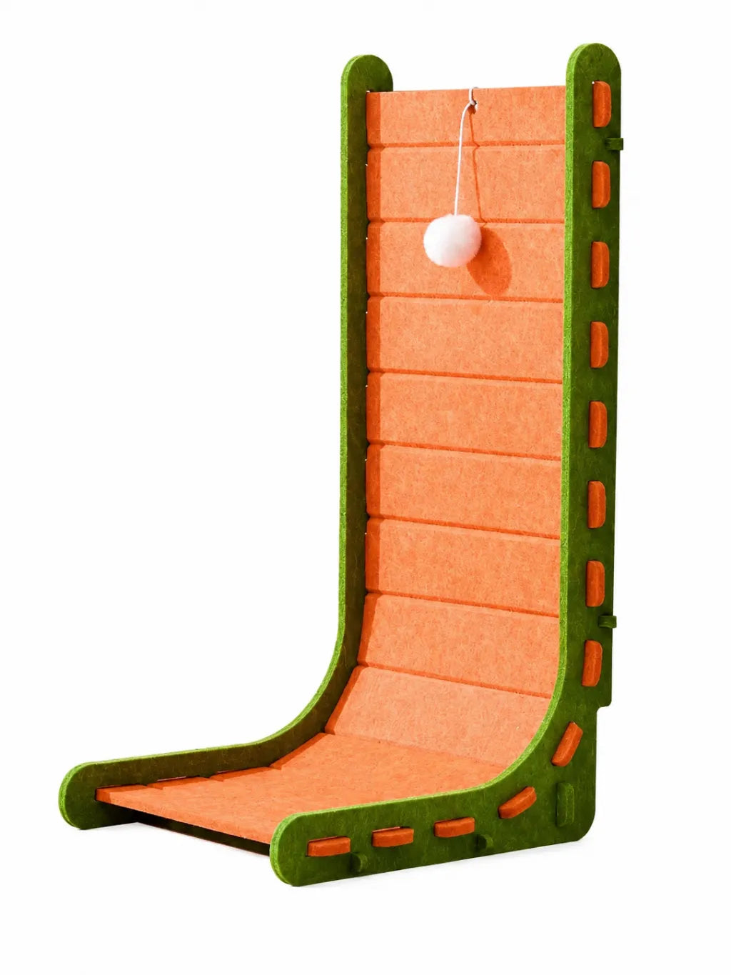 Griffoir mural chat 60 cm orange et vert Murfelys en feutre