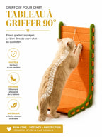 Tableau à griffer 90 degrés orange et vert pour chat Murfelys